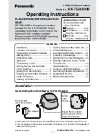 Preview for 1 page of Panasonic KX-TGA400B - Cordless Extension Handset Operating Instructions Manual