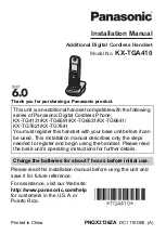 Panasonic KX-TGA410 Installation Manual preview