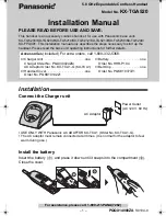 Preview for 1 page of Panasonic KX-TGA520 - 5.8 GHz FHSS Cordless Expansion Handset Installation Manual