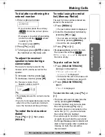 Preview for 23 page of Panasonic KX-TGA520 - 5.8 GHz FHSS Cordless Expansion Handset Operating Instructions Manual