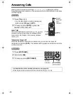 Preview for 26 page of Panasonic KX-TGA520 - 5.8 GHz FHSS Cordless Expansion Handset Operating Instructions Manual