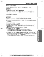 Preview for 47 page of Panasonic KX-TGA520 - 5.8 GHz FHSS Cordless Expansion Handset Operating Instructions Manual