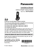 Preview for 1 page of Panasonic KX-TGA651 Installation Manual