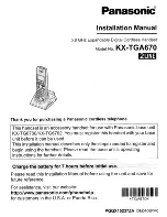 Panasonic KX-TGA6700 Installation Manual preview