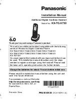 Preview for 1 page of Panasonic KX-TGA750B Installation Manual