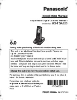 Preview for 1 page of Panasonic KX-TGA820B - Cordless Extension Handset Installation Manual