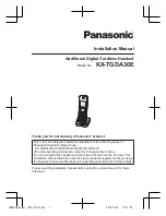 Preview for 1 page of Panasonic KX-TGDA30E Installation Manual