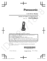 Preview for 1 page of Panasonic KX-TGEA40S Installation Manual