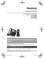 Предварительный просмотр 1 страницы Panasonic KX-TGF852 Operating Instructions Manual