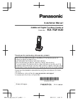 Panasonic KX-TGFA30 Installation Manual preview