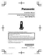 Preview for 1 page of Panasonic KX-TGFA87C Installation Manual