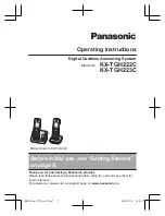 Предварительный просмотр 1 страницы Panasonic KX-TGH222C Operating Instructions Manual