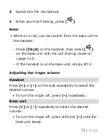 Предварительный просмотр 71 страницы Panasonic KX-TGM420 Operating Instructions Manual