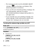 Предварительный просмотр 136 страницы Panasonic KX-TGM420 Operating Instructions Manual