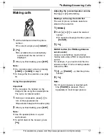 Preview for 17 page of Panasonic KX-THA11 - MULTI TALK V Digital Cordless... Operating Instructions Manual