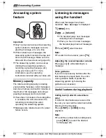 Preview for 50 page of Panasonic KX-THA12 Operating Instructions Manual