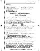 Preview for 71 page of Panasonic KX-THA12 Operating Instructions Manual