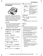 Preview for 21 page of Panasonic KX-THA16 - Cordless Video Camera Station Operating Instructions Manual