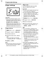 Preview for 42 page of Panasonic KX-THA16 - Cordless Video Camera Station Operating Instructions Manual