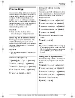 Preview for 57 page of Panasonic KX-THA16 - Cordless Video Camera Station Operating Instructions Manual