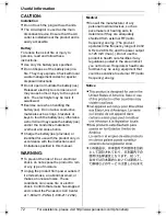 Preview for 72 page of Panasonic KX-THA16 - Cordless Video Camera Station Operating Instructions Manual