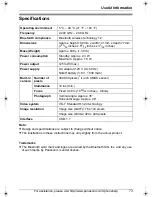 Preview for 73 page of Panasonic KX-THA16 - Cordless Video Camera Station Operating Instructions Manual