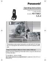 Panasonic KX-THA17 Operating Instructions Manual preview