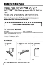 Preview for 2 page of Panasonic KX-TM80W Operating Instructions Manual