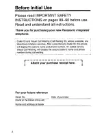 Preview for 2 page of Panasonic KX-TMC98B User Manual