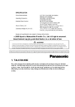 Preview for 3 page of Panasonic KX-TR320EXF Service Manual