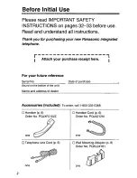 Preview for 2 page of Panasonic KX-TS17W User Manual