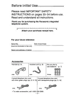 Предварительный просмотр 2 страницы Panasonic KX-TS25B User Manual