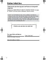 Preview for 2 page of Panasonic KX-TS3282B Operating Instructions Manual