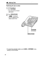 Предварительный просмотр 14 страницы Panasonic KX-TS401W - Speakerphone Operating Instructions Manual