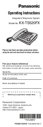 Panasonic KX-TS520FX User Manual preview