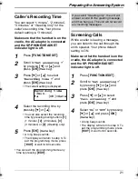 Предварительный просмотр 21 страницы Panasonic KX-TS620CB Operating Instructions Manual