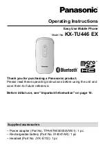 Panasonic KX-TU446 Operating Instructions Manual preview