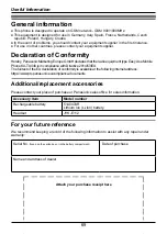 Preview for 69 page of Panasonic KX-TU446 Operating Instructions Manual