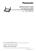 Panasonic KX-UDS124 Administrator'S Manual preview