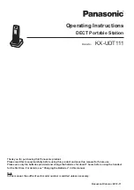 Panasonic KX-UDT111 Operating Instructions Manual preview