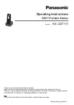 Panasonic KX-UDT111 Operating Instructions Manual предпросмотр