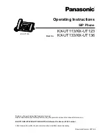 Preview for 1 page of Panasonic KX-UT113 Operating Instructions Manual