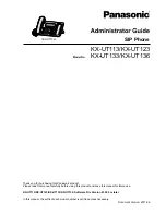 Предварительный просмотр 1 страницы Panasonic KX-UT133-B Administrator'S Manual