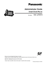 Preview for 1 page of Panasonic KX-UT670 Administrator'S Manual