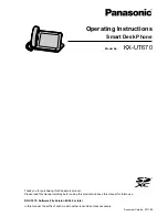 Предварительный просмотр 1 страницы Panasonic KX-UT670 Operating Instructions Manual