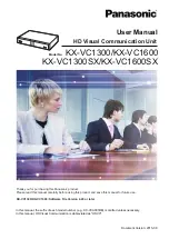 Panasonic KX-VC1600 User Manual предпросмотр