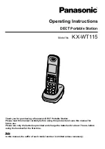 Preview for 1 page of Panasonic KX-WT115 Operating Instructions Manual