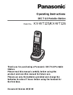 Panasonic KX-WT125 Operating Instructions Manual preview