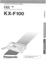 Panasonic KXF100 - CONSUMER FACSIMILE Operating Instructions Manual preview
