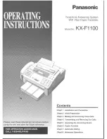 Предварительный просмотр 1 страницы Panasonic KXF1100 - FAX Operating Instructions Manual